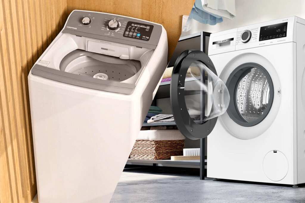 Diferença entre máquina lavar carga superior e frontal