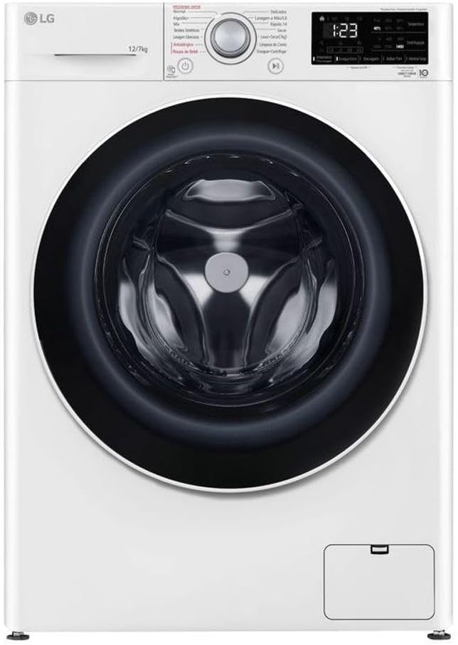Lava e Seca Smart com Inteligência Artificial AIDD 12Kg LG VC5 CV3012WC5 Branco