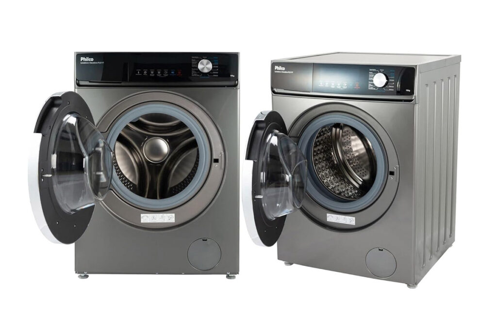 Lavadora e Secadora Philco 10kg Inverter PLS11T Titanium 220V compensa
