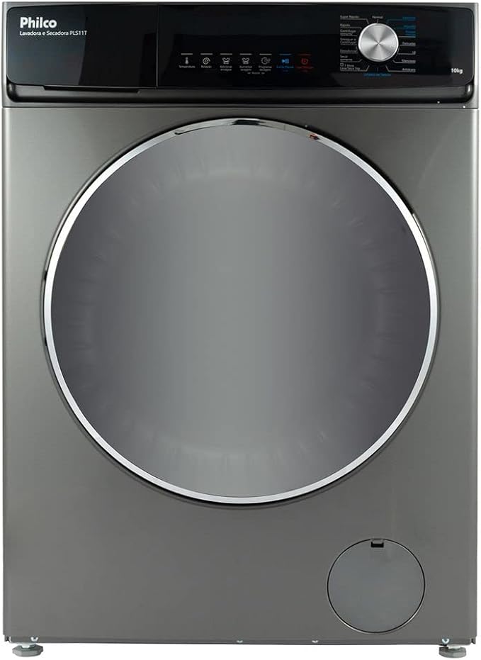 Lavadora e Secadora Philco 10kg Inverter PLS11T Titanium 220V