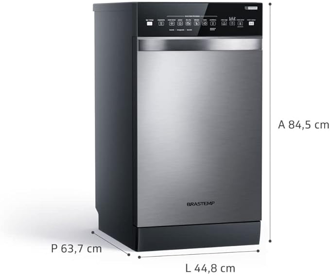 medias Lava-Louças 10 Serviços Brastemp Cor Inox com Ciclo Pesado - BLF10BR