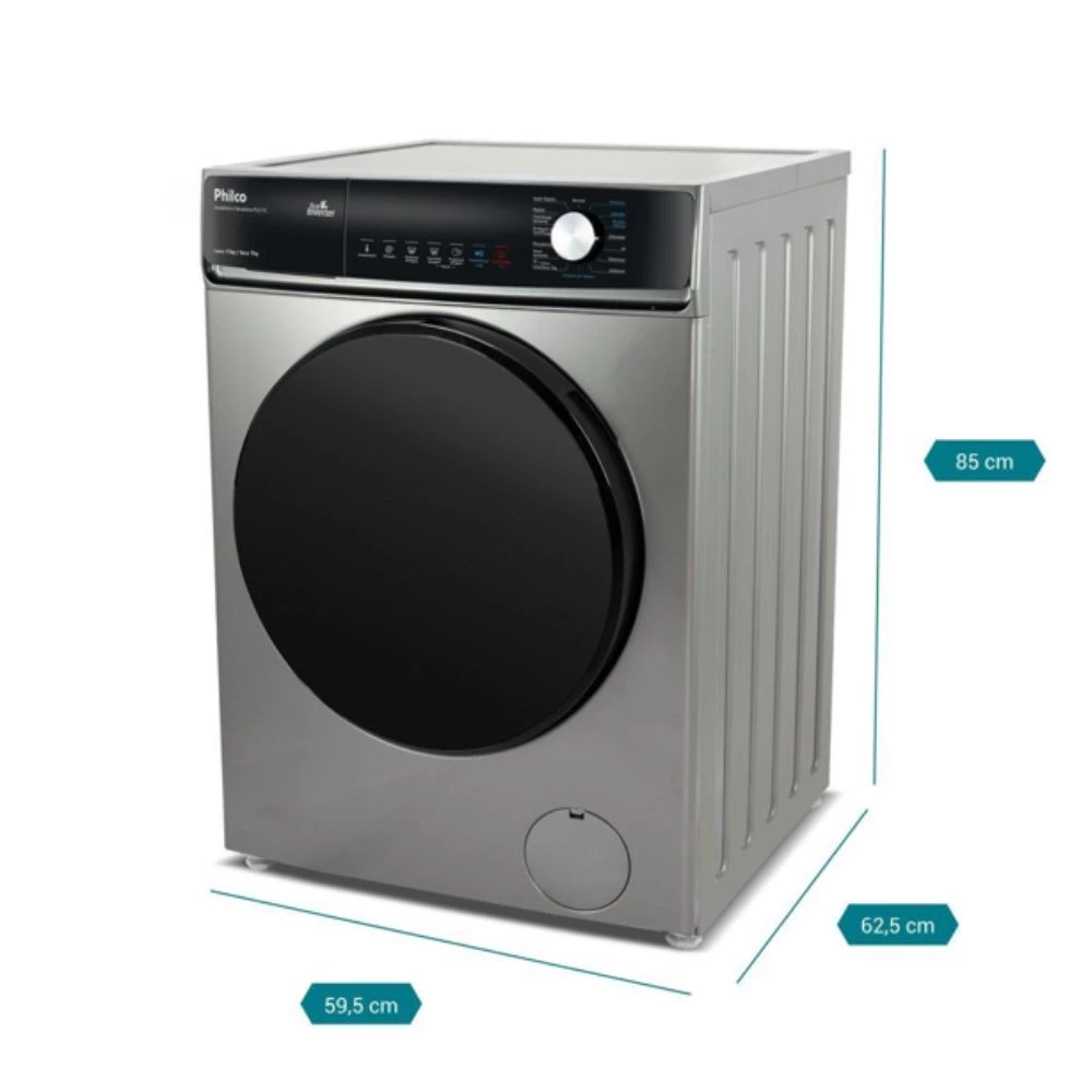 medidas Lavadora e Secadora Philco 10kg Inverter PLS11T Titanium