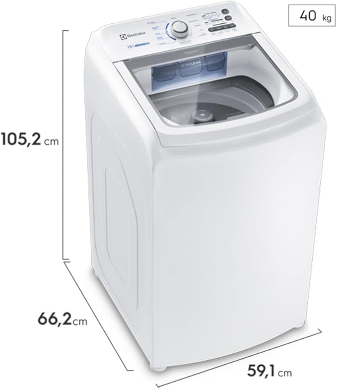 medidas Máquina de Lavar Electrolux 13kg Branca Essential Care com Cesto Inox