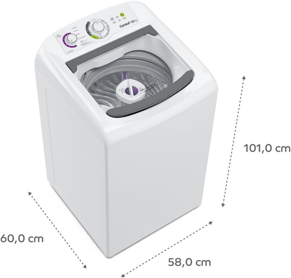 Medidas Vale a pena comprar a máquina de lavar Consul 12 kg branca CWH12BB 110V