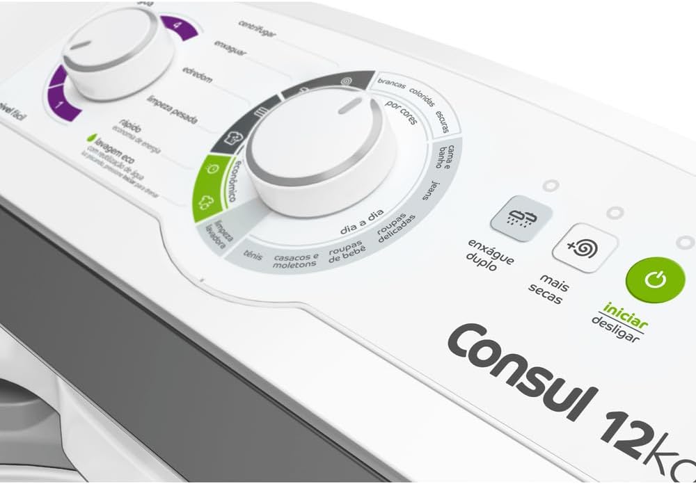 Painel Máquina de Lavar Consul 12 kg Branca com Dosagem Econômica e Ciclo Edredom - CWH12BB 110V