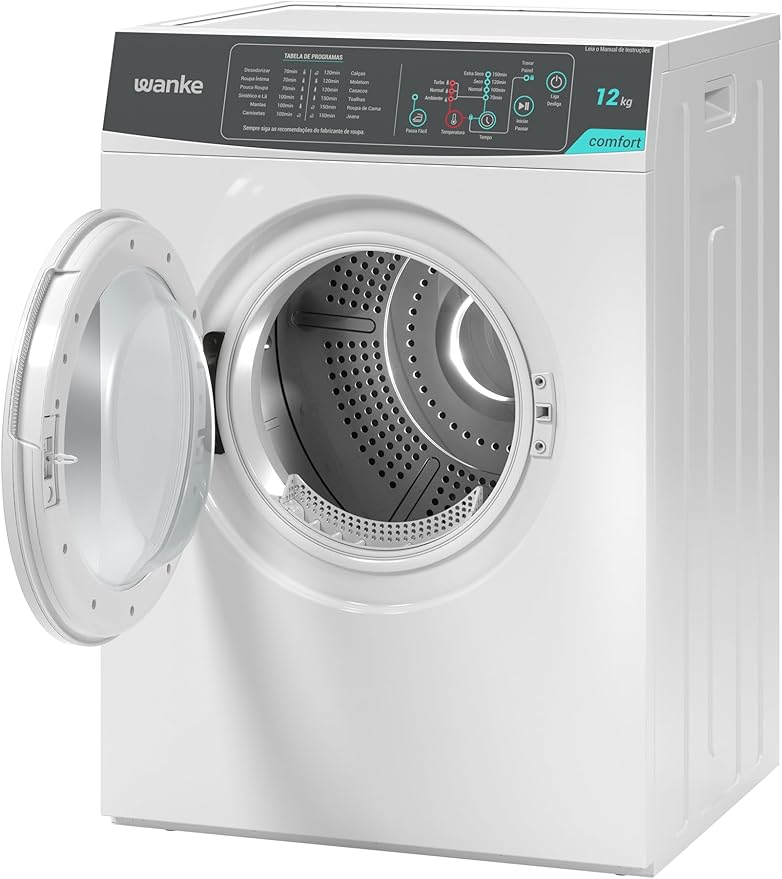 Secadora de Roupas de Piso, 12kg Wanke, Comfort Branca