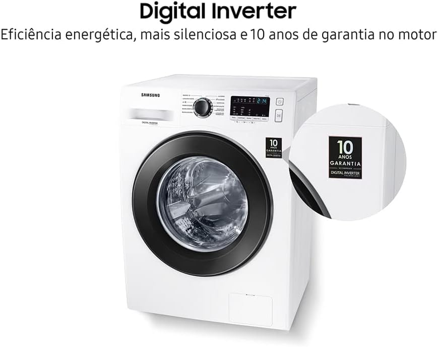 garantia Lavadora de roupa Samsung WW4000 Digital Inverter WW11J4473PW Branca 11kg 127V