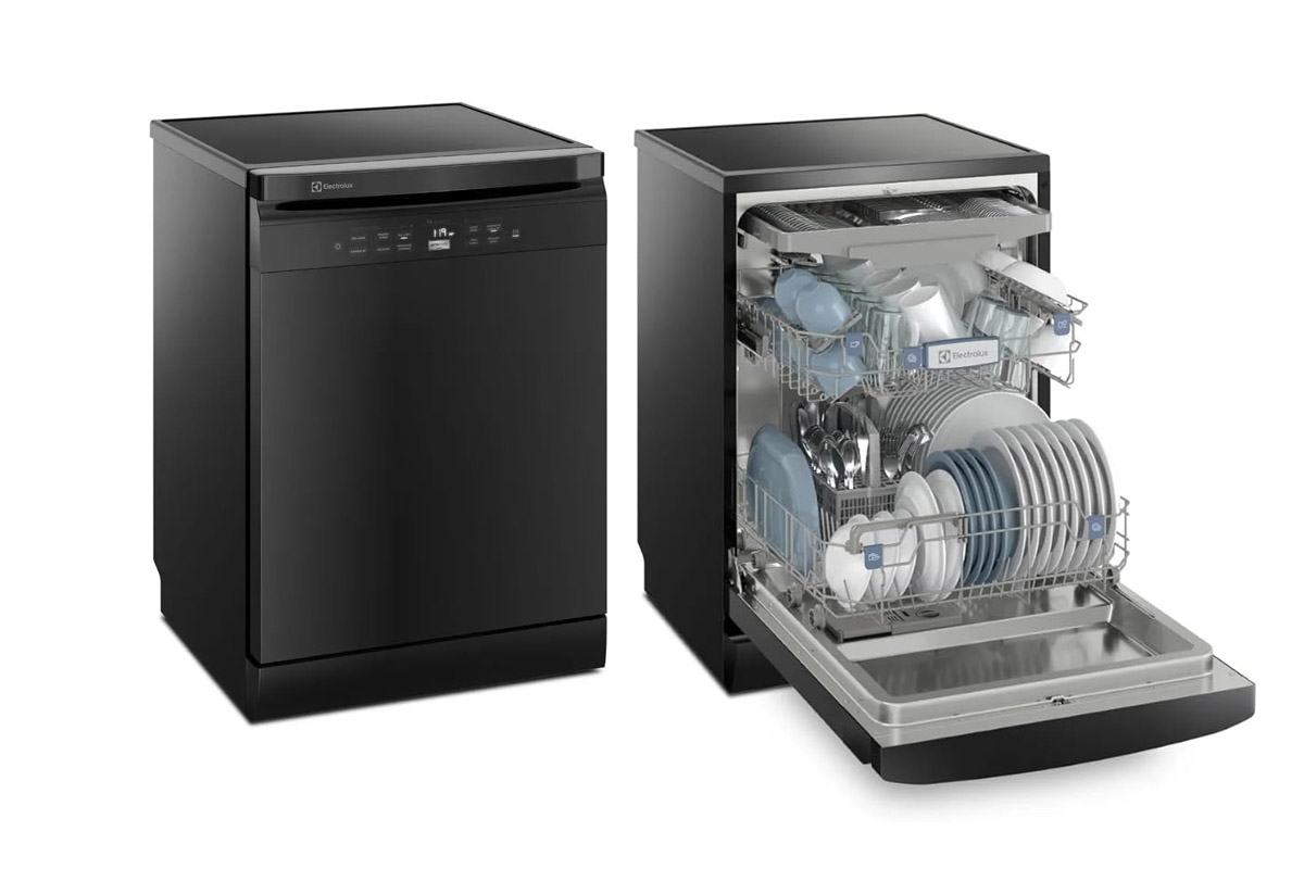 Análise visual da máquina de lavar louças Electrolux 14 serviços preta, modelo LL14P, questionando o custo-benefício para o consumidor.