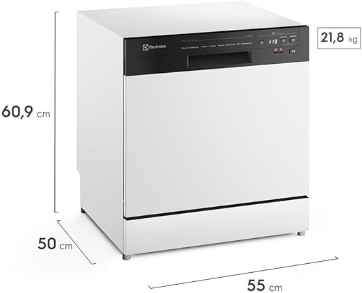 Medidas Electrolux Lava-Louça Electrolux 8 Serviços Branca com Programa Lava Seca 50 min (LB08E) 127V