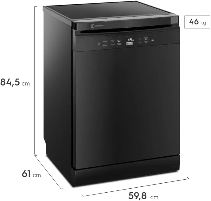 Medidas Lava-Louças Electrolux 14 Serviços Preta Experience com Função Higienizar Compras LL14P 127V