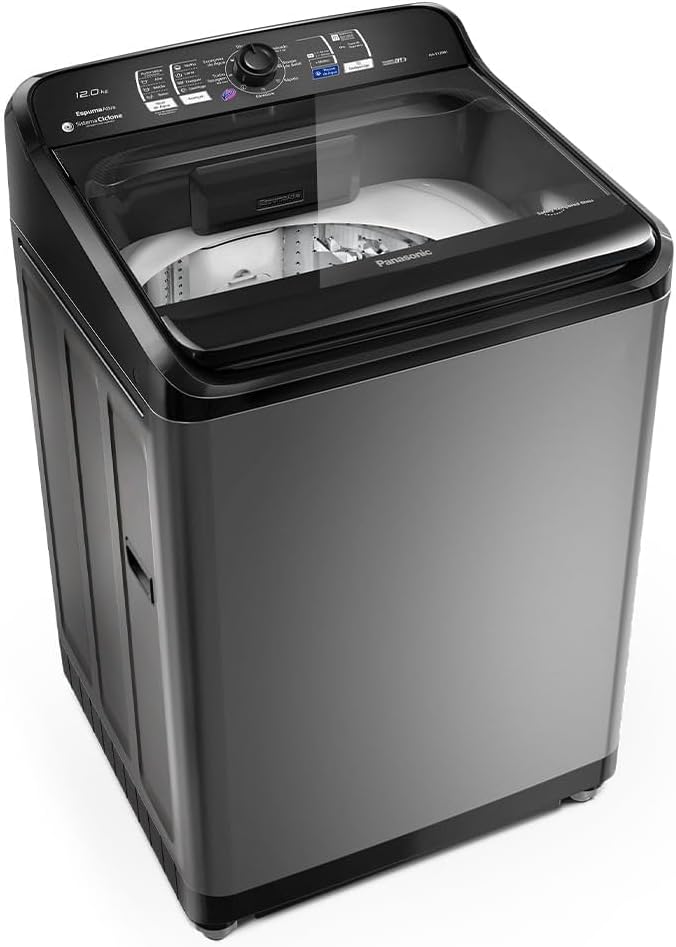 Panasonic Máquina de Lavar 12kg Titânio 127v NA-F120B1T - máquina de lavar sem agitador