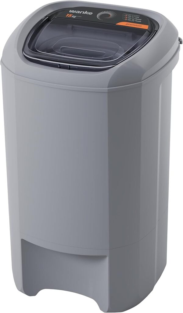 Centrífuga de Roupas Wanke Premium 15kg CWAT150 127V Cinza com 3 Programas, Design Moderno