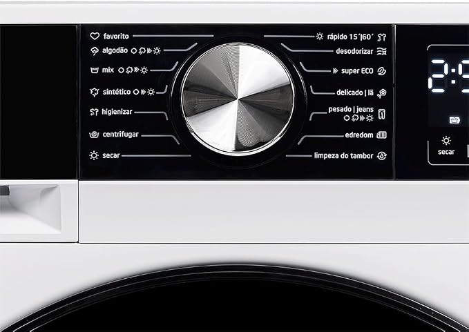 Lava e Seca Midea Master Clean 11kg painel da lavadora